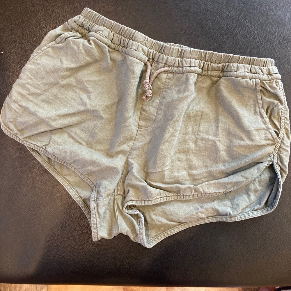 Rewash olive green linen shorts large